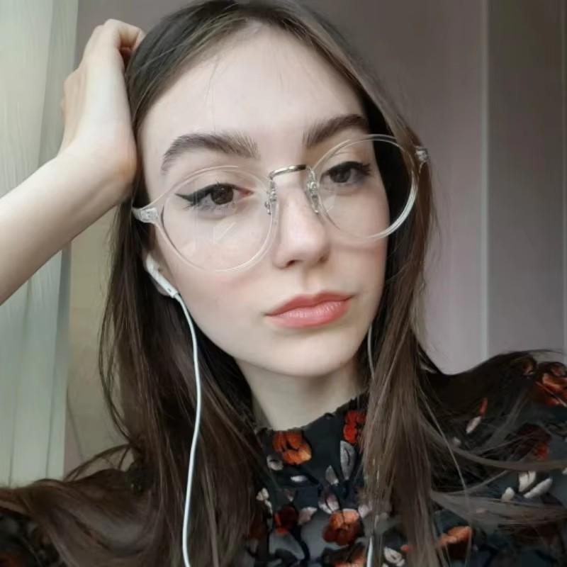 Fashion Transparent Round Glasses Clear Frame Women Spectacle Myopia Glasses  Men Eyeglasses Frame Nerd Optical Frames Clear