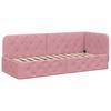 Corner Bed Frame Pink 80 X 200 Cm Velvet