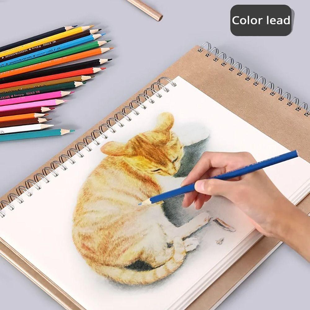 Flip-up Art Sketchbook Kraft Paper Spiral Notebook Simple Blank Painting Paper Art Student