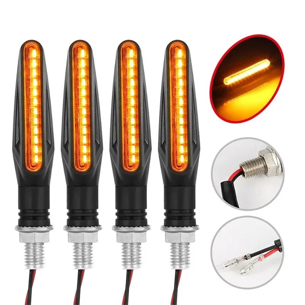 4PCS,24LED,High brightness,Motorcycle Indicators Flowing Turn Signal Lights,Motorbike Turning Indicators Daytime Running Lights Brake Lights