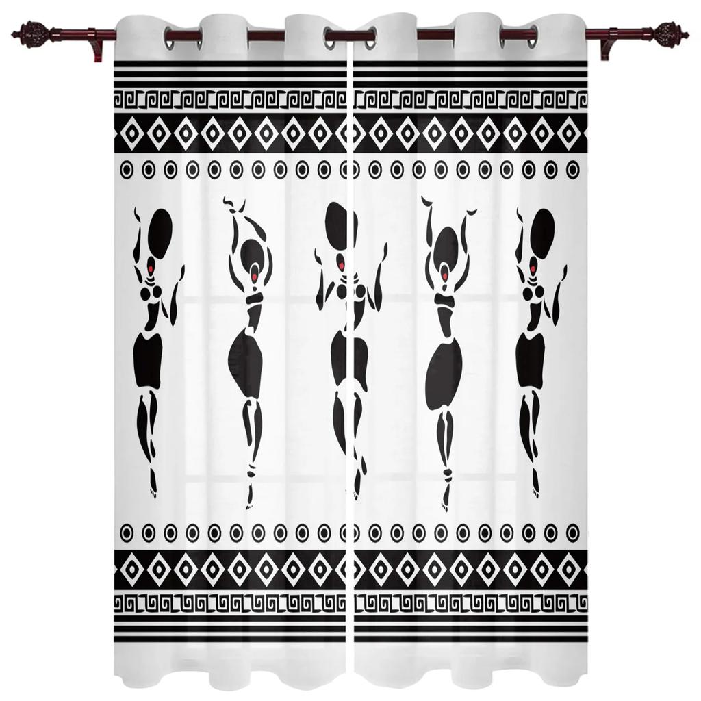 2Panels African Female Elephant Giraffe Bedroom Kitchen Curtains Living Room Decoration Items Window Curtains for Living Room
