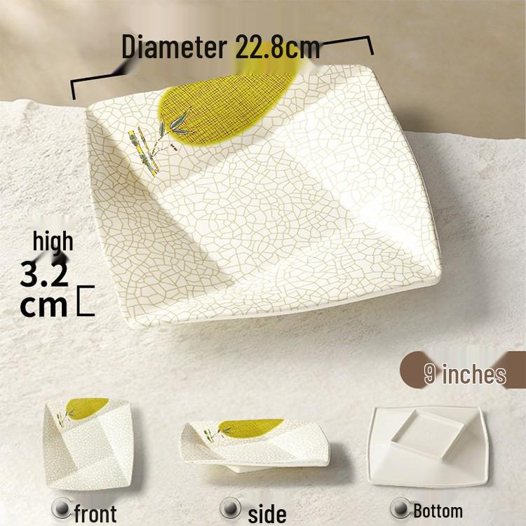 Melamine Rectangular Porcelain-Style Plate for Hot Pot & Side Dishes