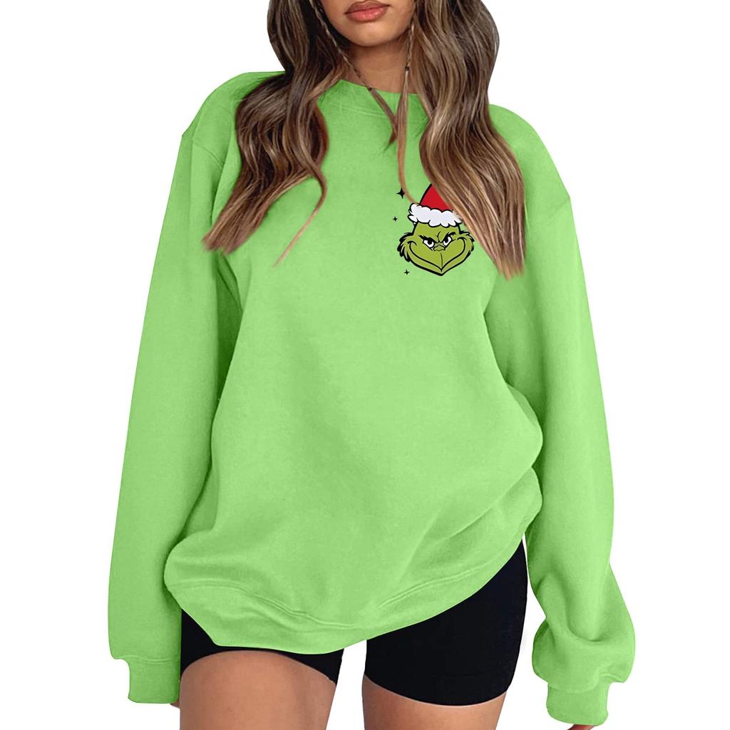 Ladies Fashion Casual Long Sleeve Printed Crew-Neck Hooded Sweatshirt