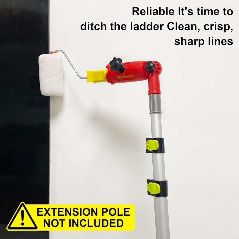 Rotating Head Plastic Paint Brush Holder Painting Tool Adapter Plastic Extension Poles Attachment Holder Enduring