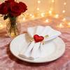 6PCS Elegant Heart Napkin Holders Heart Napkin Rings with Arrows For Weddings Anniversaries And Parties