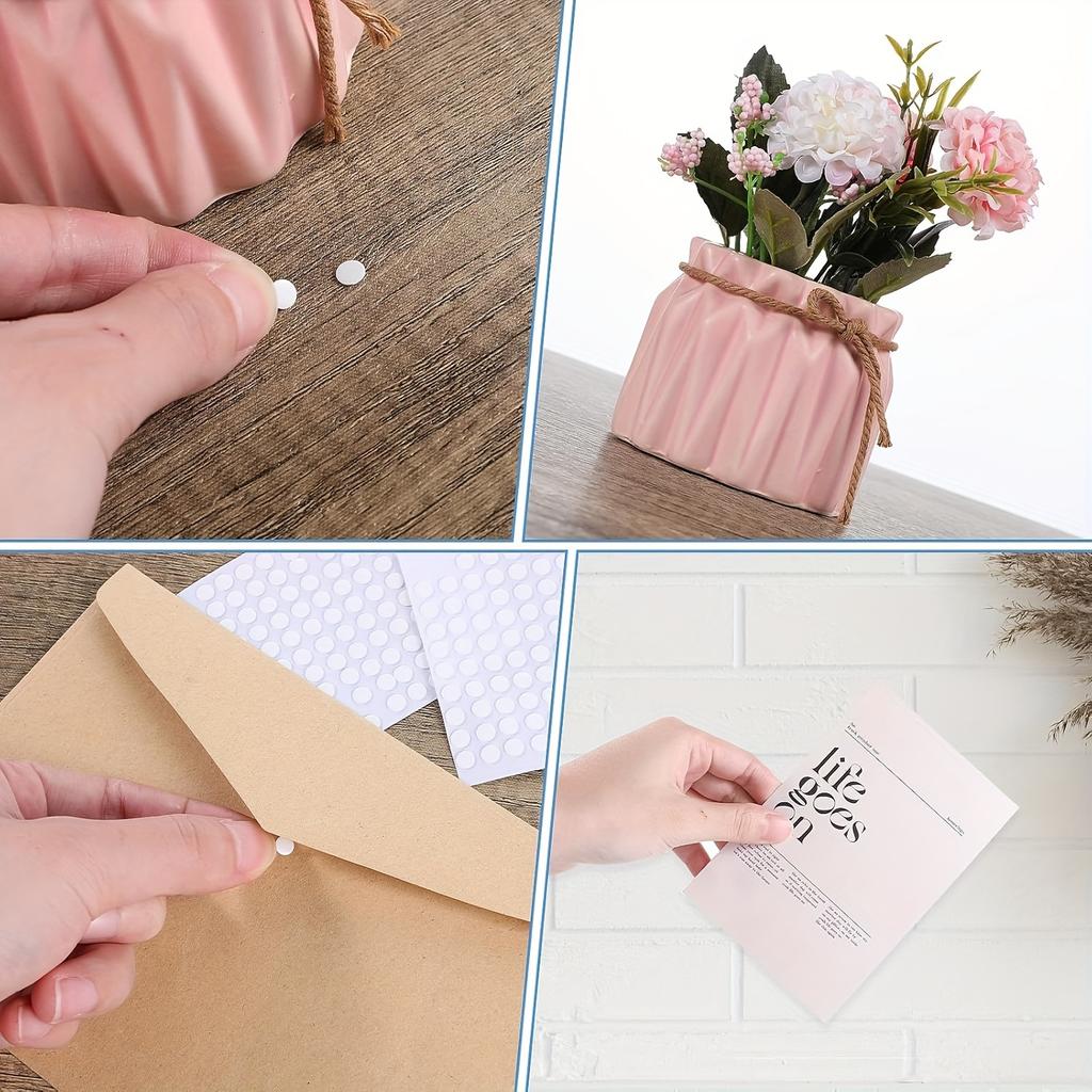 Double-Sided Adhesive Sticker Pads-Transparent No-Residue Rubber Sticky Dots for Mounting Decor, Accessories,Decorative Stickers