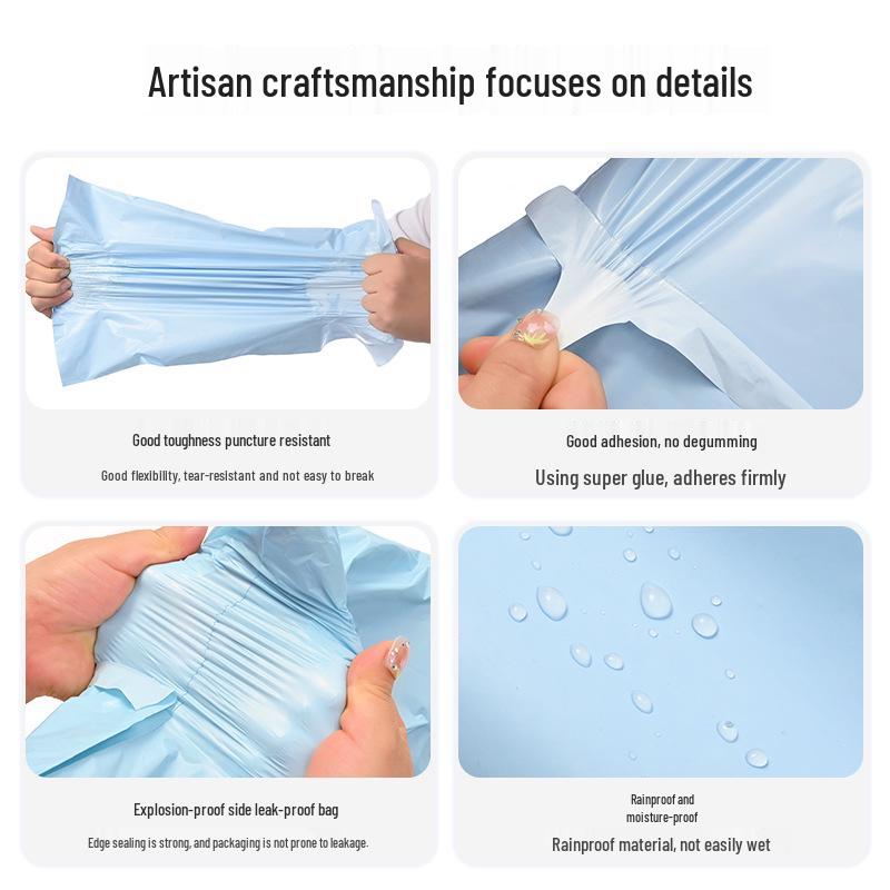 

Водонепроникний потовщений самоклеючий пластиковий пакувальний пакет для електронної комерції Ice Blue; 20*35