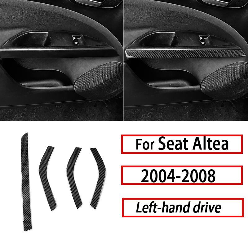 Pro Seat Altea 2004-2008 Díly do auta z uhlíkových vláken Středová konzola Větrací mřížky Panel CD Panel rychloměru Kliky dveří Dekorativní samolepky