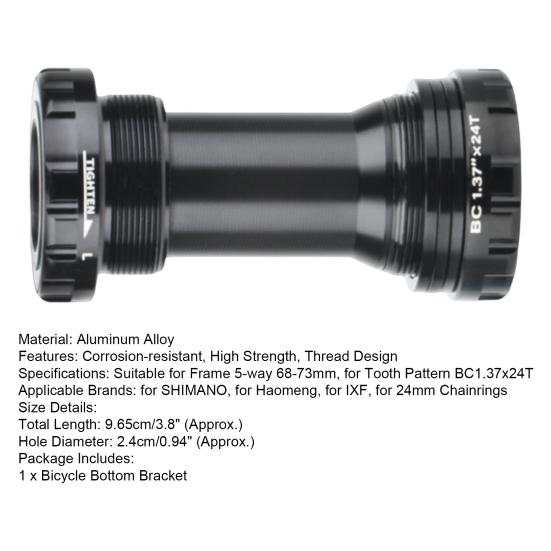 BB52 Bicycle Bottom Bracket High Hardness Anti-rust Tough M68 Five Way 68/73mm Central