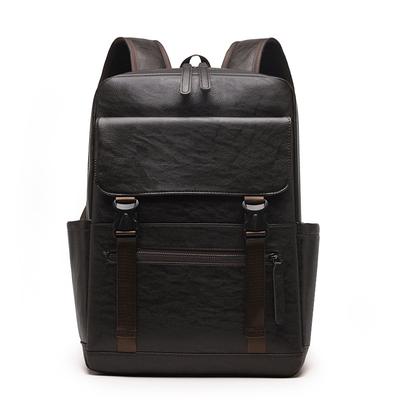 Men's PU Backpack Waterproof Large Capacity Business Commuting Computer Backpack Student School Bag