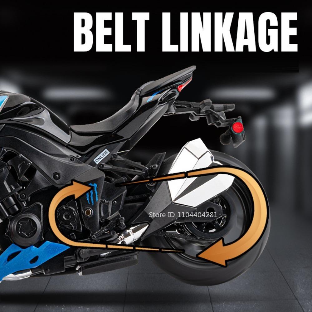 1:12 Kawasaki Z1000 Zx-6r Legierung Motorradmodell Diecast Spielzeugauto Vorderradlenkung Sound Licht Fahrzeug Kinder Weihnachtsgeschenke