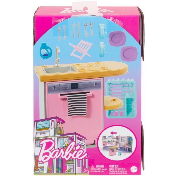 Jouet - MATTEL - Barbie Mobilier - Coffret D’intérieur Avec Lave-vaisselle Et Accessoires