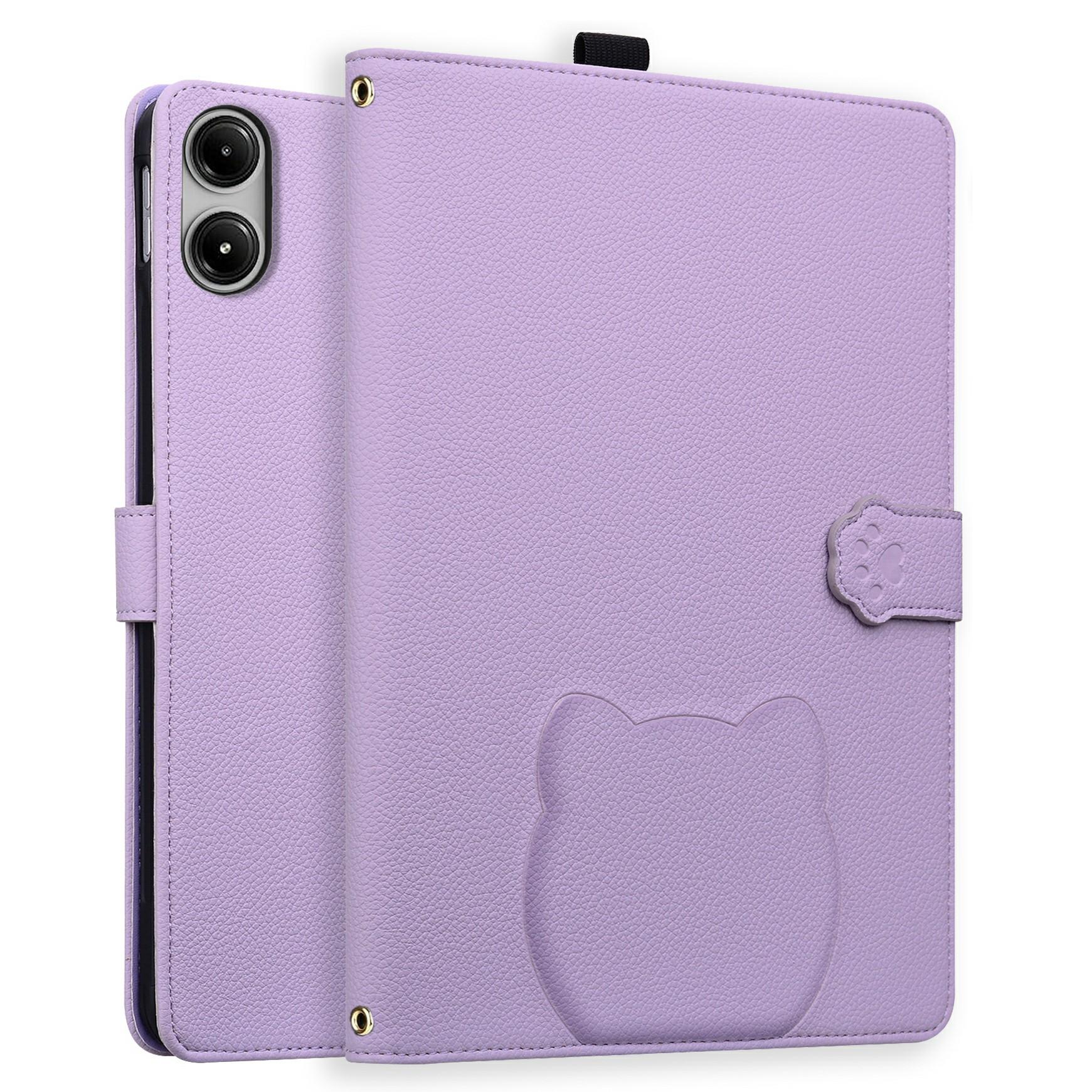 

For Xiaomi Poco Pad M1 Wallet Case Leather Stand Table Cover with Stylus Holder, 3D Effect Cat Pattern