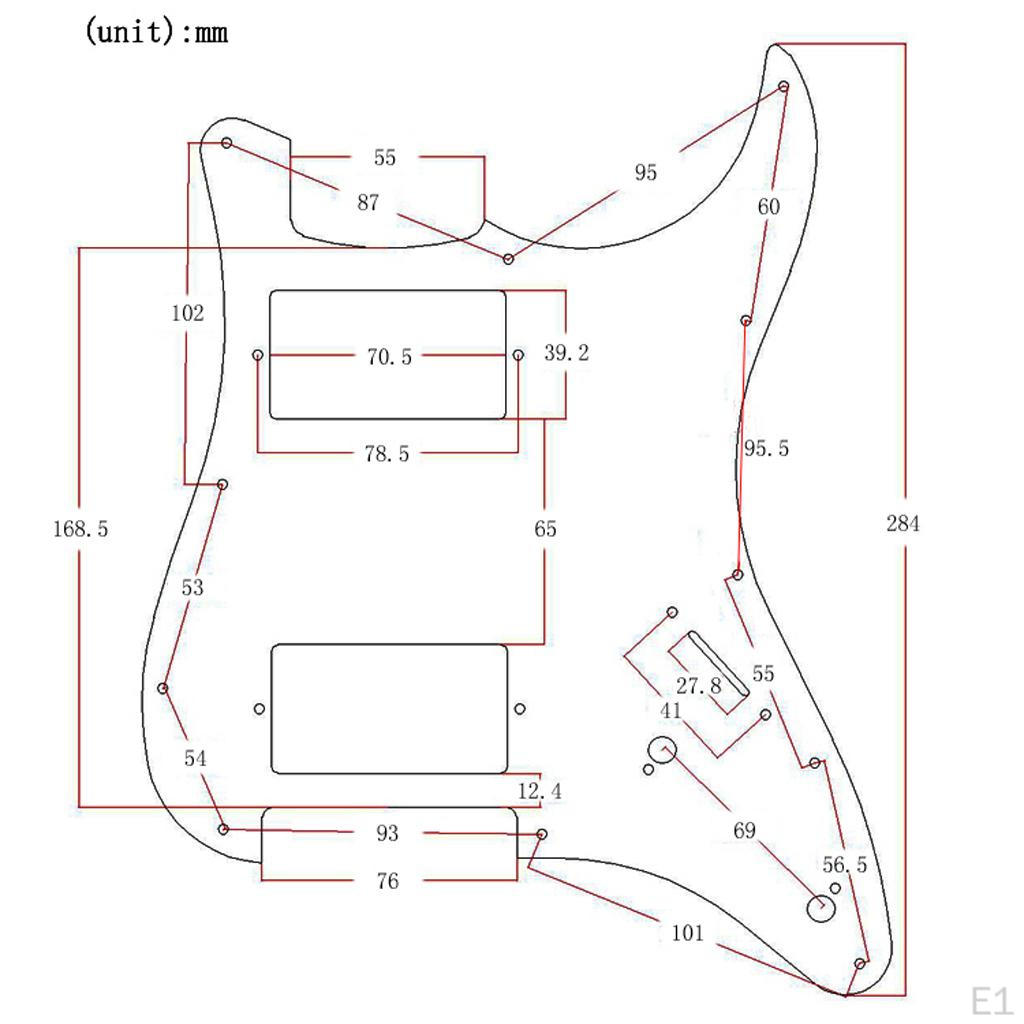 1 Piece 2 - Ply-HH -Single-Single--Pick-Pickguard for Electric Guitar