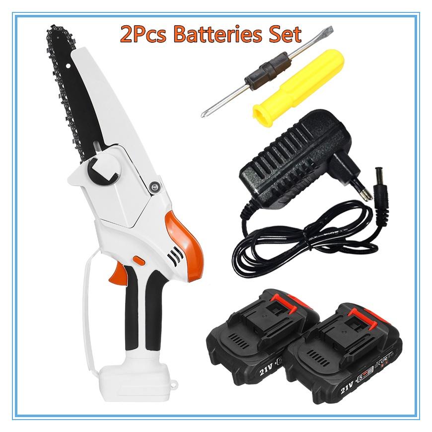 6 Inches One-handed Electric Chain Saw Small Rechargeable Garden Logging Pruning Saw Household 1500MAH Lithium Battery 500W