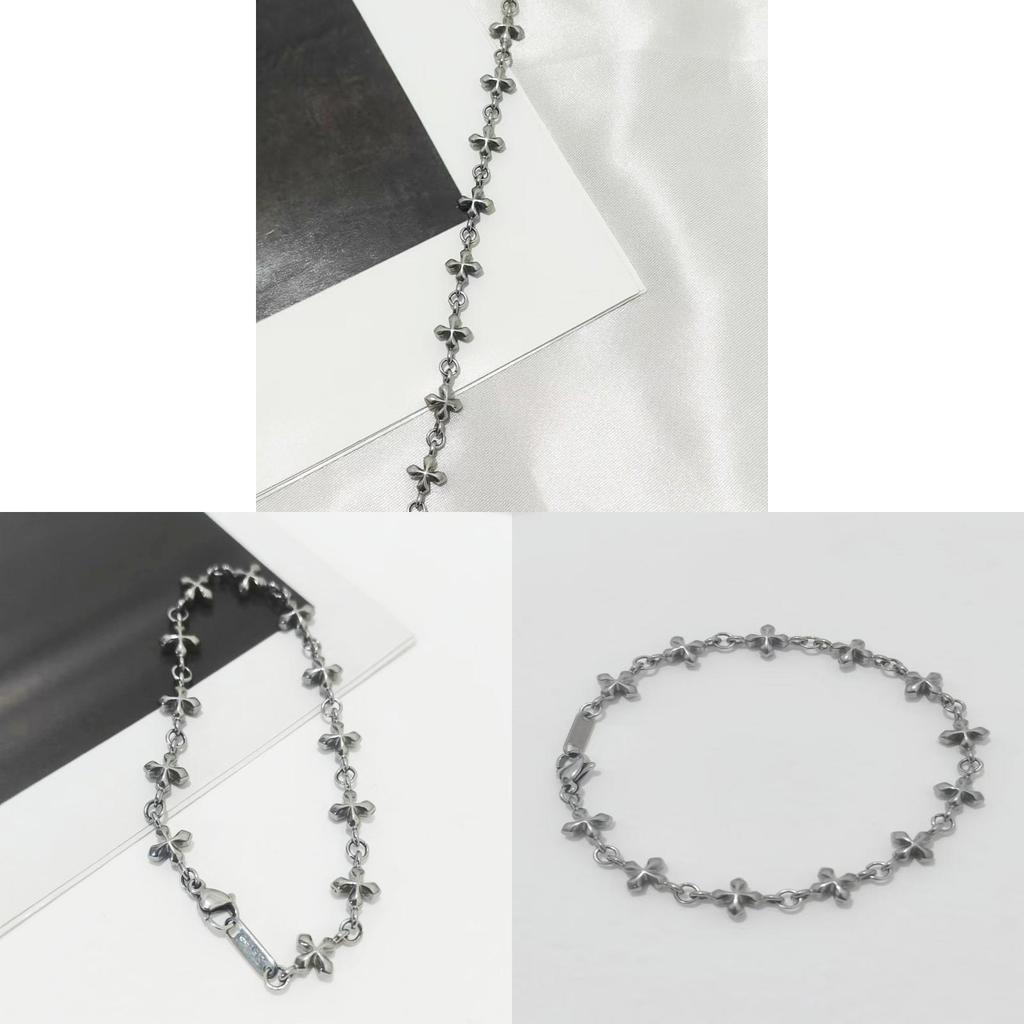 Titanium Steel Cross Bracelet For Couples Elegant Geometric Design Jewelry For Gift