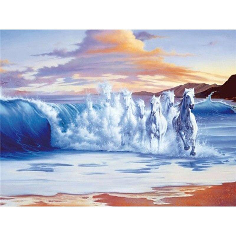 5D Diy Pferd Diamant Malerei Kreuzstich Volle Runde Diamant Stickerei Tiere Mosaik Strass Kits Wand Kunst Wohnkultur