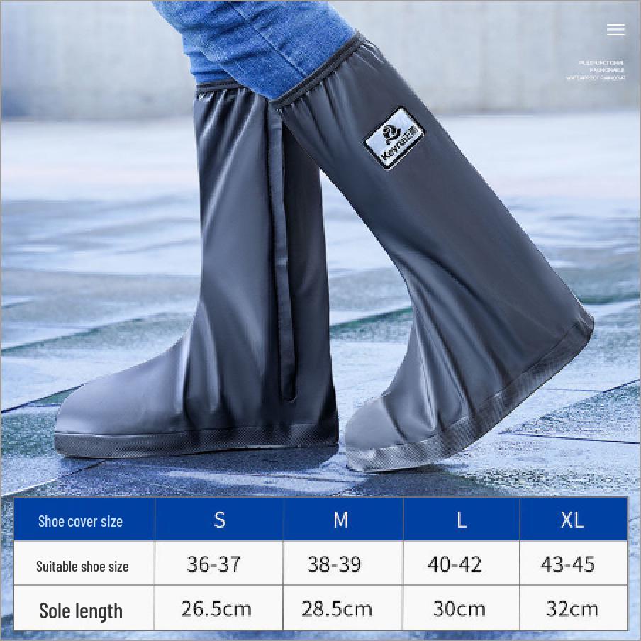 

Водонепроницаемые Нескользящие Мотоциклетные Дождевые Бахилы - Износостойкие Высокие ПВХ Сапоги для Мужчин и Женщин XL