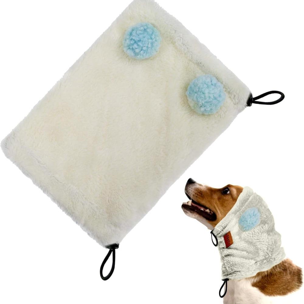 

New Anxiety Relief Dog Calming Earmuffs Noise-proof Warmth Pet Hat Breathable Adjustable Puppy Cap L білий