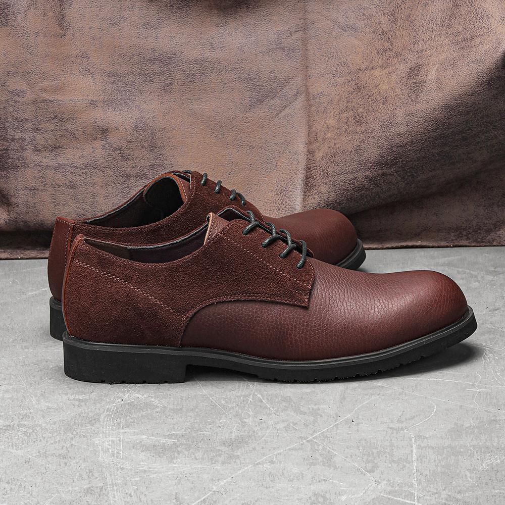 Genuine Leather Men Derby Shoes Thick Sole Men Casual Shoes Men Leather Shoes