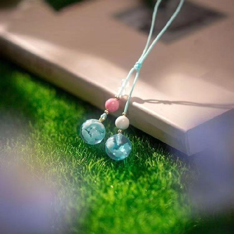 User Friendly Silicone Phone Lanyard Portable Blue White Cloud Glowing Phone Lanyard Unique Phone Chain Accessory