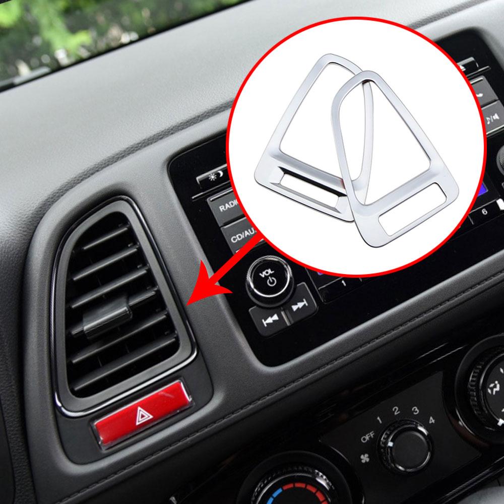 For Honda HR-V 2014 - 2020 Air Vent Outlet Trim Steering Wheel Sticker Door Handle Cover Armrest Panel Decoration Interior Acc