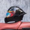 DOT Full Helmet Double Mirror Helmet Men's Four-season Universal Hard Hat Female Knight Locomotive Double Lens