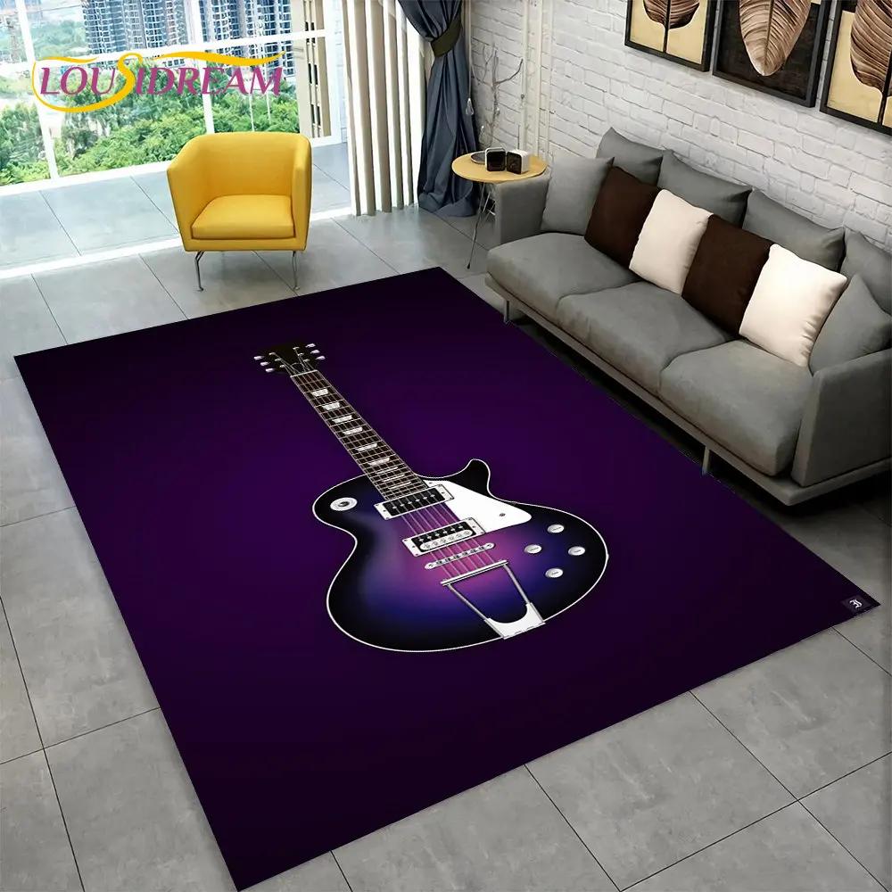 Gitara klasyczna gitara elektryczna dywanik basowy, dywanik do salonu sypialnia Sofa wycieraczka Decor, gra dla dzieci antypoślizgowa mata podłogowa