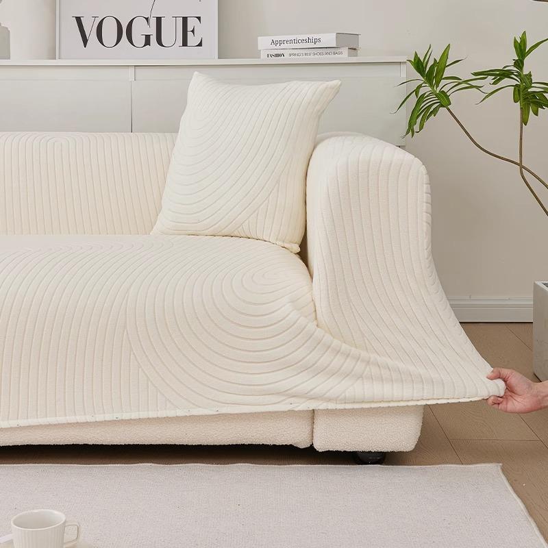 French Solid Striped Elastic Sofa Cover Four Seasons All Inclusive Non-Slip Sofa Cushion Stretch Adjustable Furniture Protector