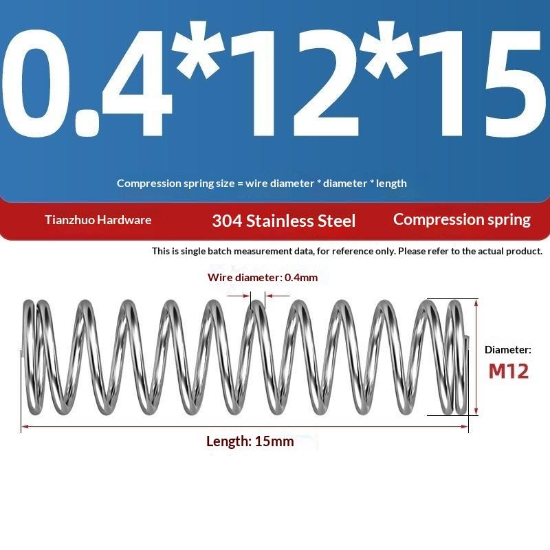 Spring Steel Pressure Return Spring Assortment 0.3/0.4mm Wire Dia 5-20mm Length for Hobbyist Craft Making Projects
