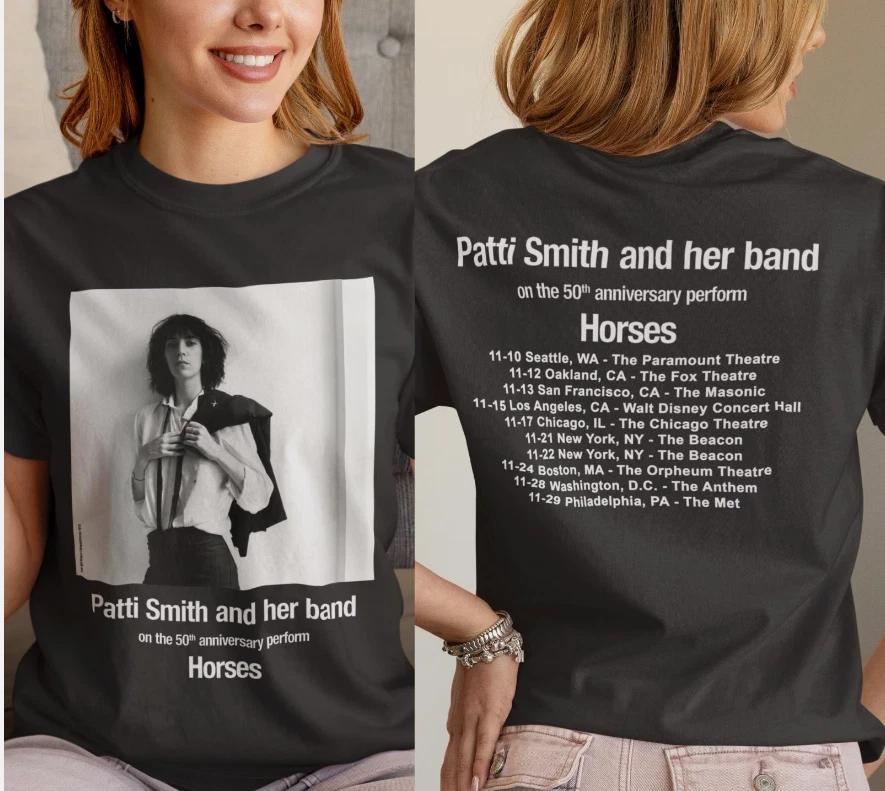 Patti Smith 60th Anniversay Perform Horses Tour 2025 Double Side Unisex T-Shirt S