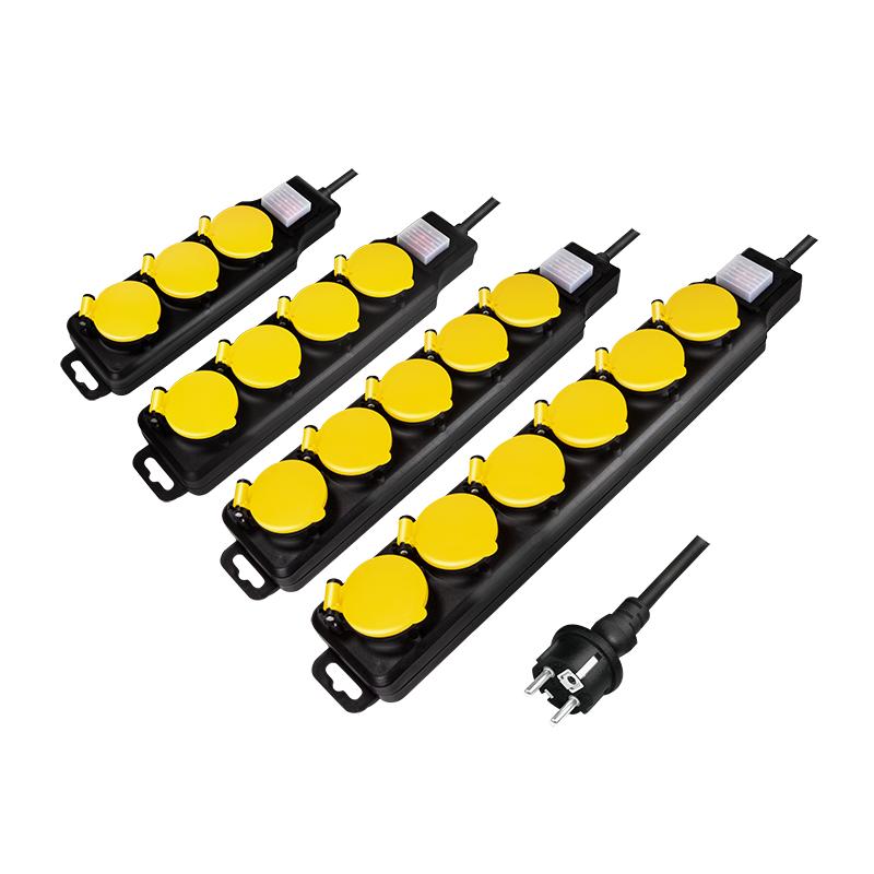 LogiLink Waterproof Power Strip: 3 CEE 7/3 Sockets IP44 Protection 1.5m