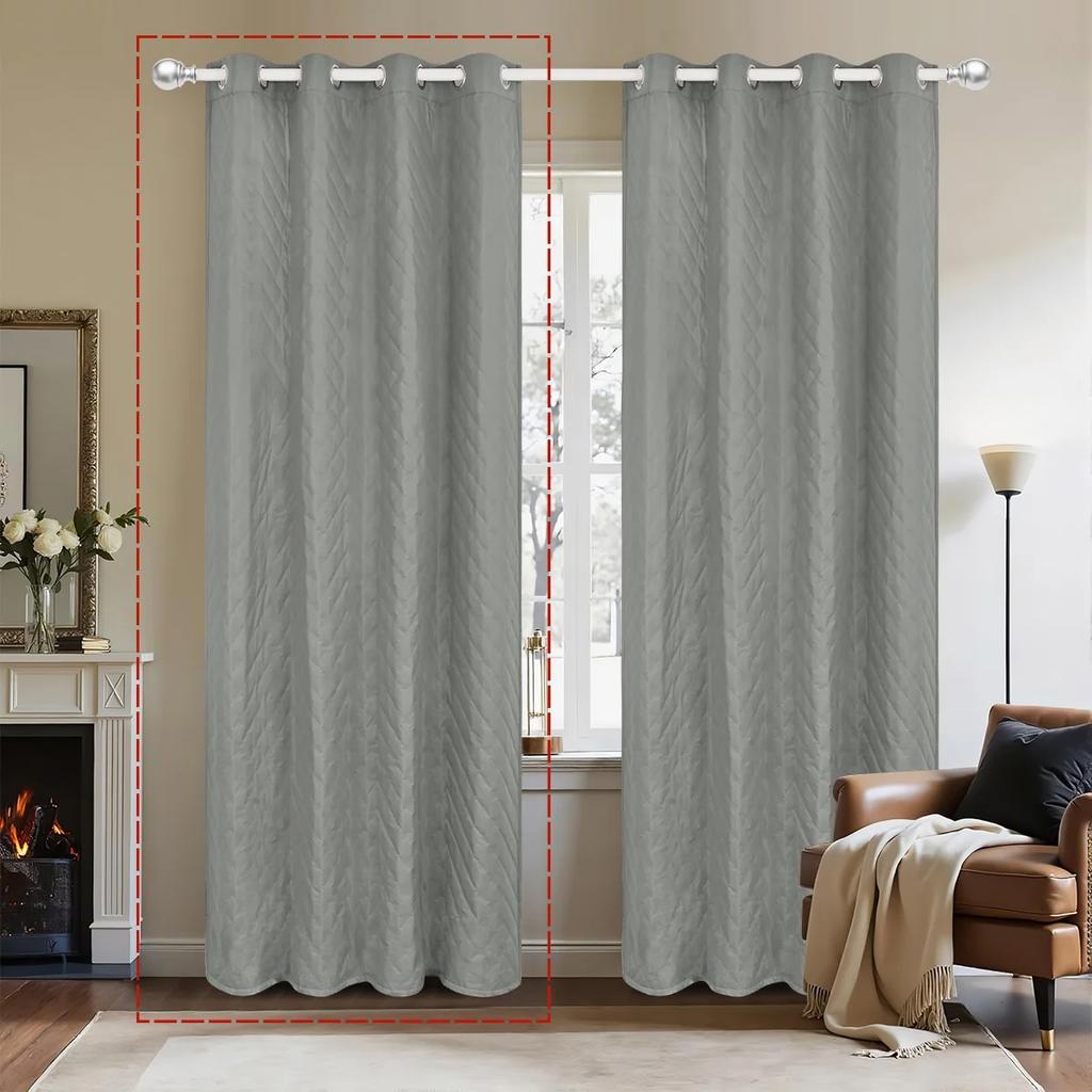 1panel Solid Colour 100% Blackout Winter Curtain, Warm Curtains for Living Room, Bedroom, Add Cotton Curtains Grommet Top