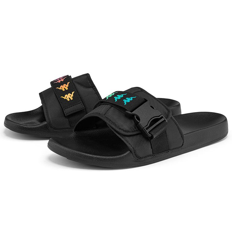 Kappa Logo Velcro Casual Slide Sandals Unisex Footwear Black K0CX5LT01D-990