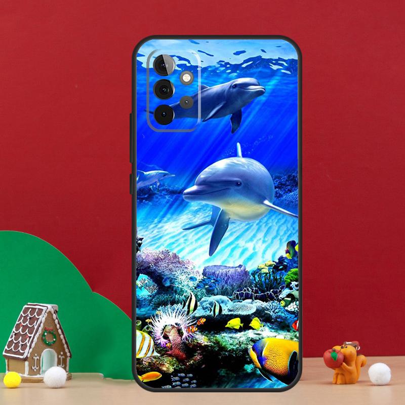Cute Dolphin Ocean Case For Samsung Galaxy A17 A06 A16 A56 A36 A54 A34 A14 A52 A32 A13 A23 A33 A53 A15 A35 A55