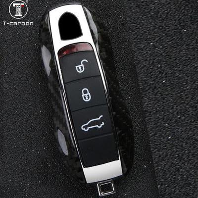 Car Key Case Cover Shell For Porsche Panamera Cayenne Macan 911 Boxster Cayman 986 987 718 Car Accessories Carbon Fiber