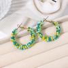 Original Bohemian Style Glass Seed Bead Winding Earrings for Women, Cute Little Earrings, Exquisite Handmade Tassel Rainbow