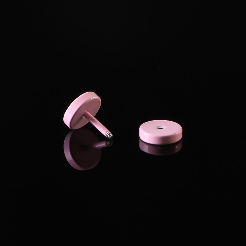 Candy Color Stainless Steel Barbell Earrings: Round Disc Studs for Body Piercing