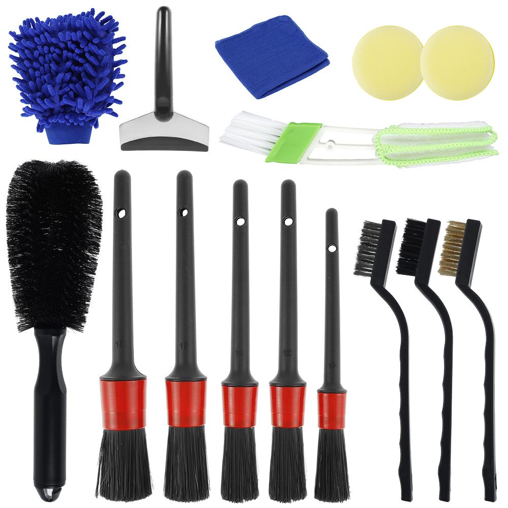 Car Detailing Brush Set Auto Cleaning Kit Multifunctioal Auto Care Tool Car Air Vents Rim Cleaning Dirt Dust Clean Tools