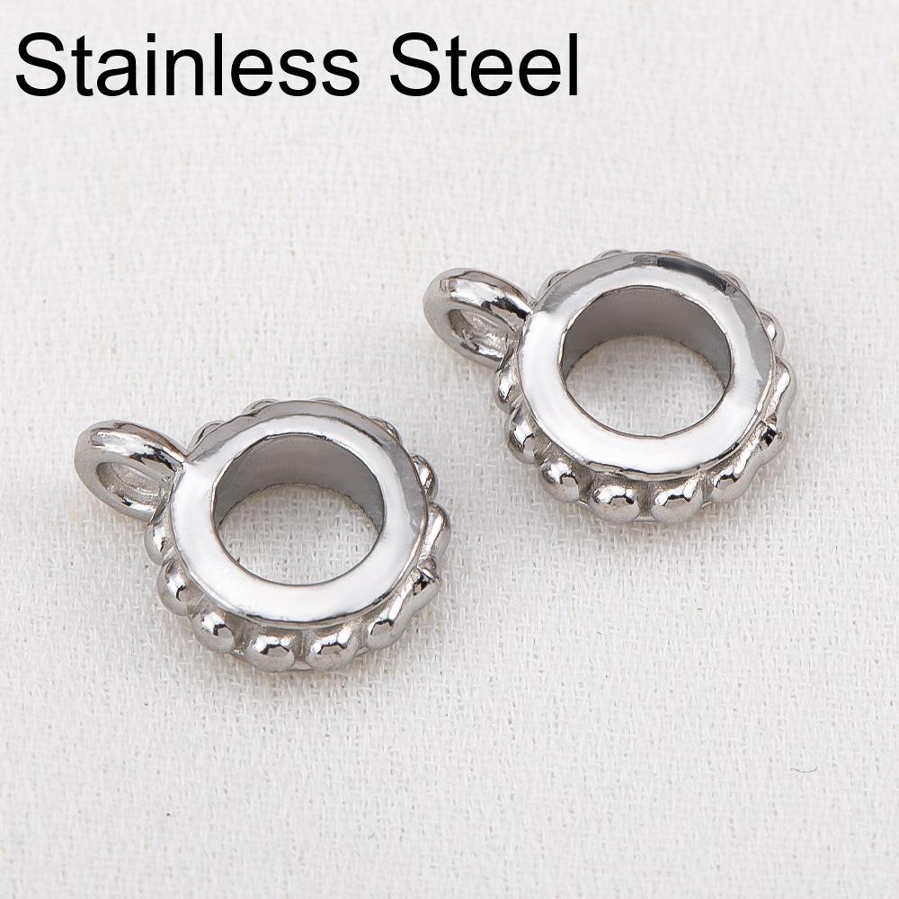 5pcs 10pcs PVD Never Fade Stainless Steel Necklace Pendants Clasps Connectors 6mm 8mm Pinch Clip Bail Charm Beads Jewelry Making