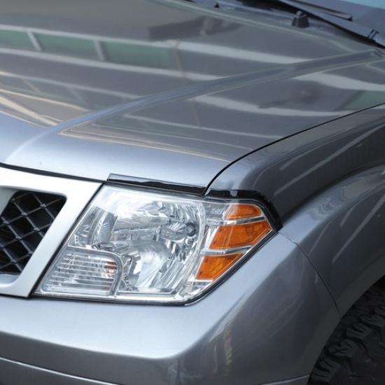 Glossy Piano Black Headlight Eyebrow Trim Sticker for Nissan Frontier 2009-2017