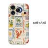 Limoncello Citrus Lemons Stamp Pattern Art Film Aesthetic Protective Shockproof Bumper Case Cover For iPhone 14 15 16 17 Pro Max Plus