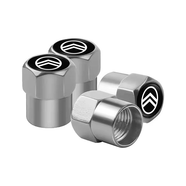 4Pcs Alloy Car Valve Cap Wheel Valves Dust Cover Tire Accessories For Citroen e-C3 e-C4 X C5X C3 C4 Cactus Picasso C-Crosser C6