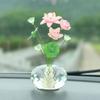 Colorful Mini Crystal Glass Flowers Lotus Shaped Car Ornaments  Wedding Decor