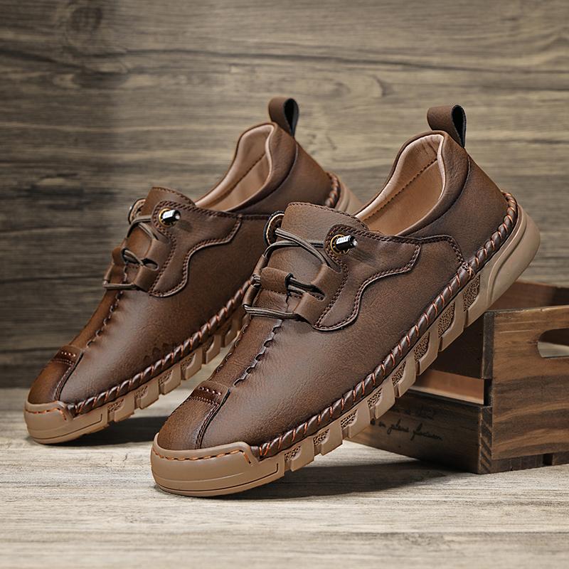 38-46 Handmade Split Leather Boots Men Shoes Comfortable Ankle Boots For Men Casual Shoes Large Size Tooling Shoes