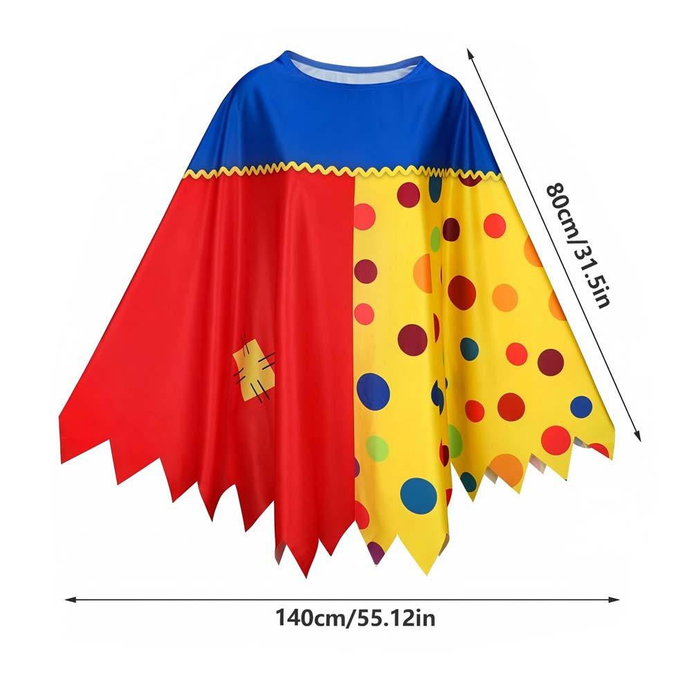 Clown Cape Cosplay Costume Set Halloween Party Role Play Outfit for Adults New