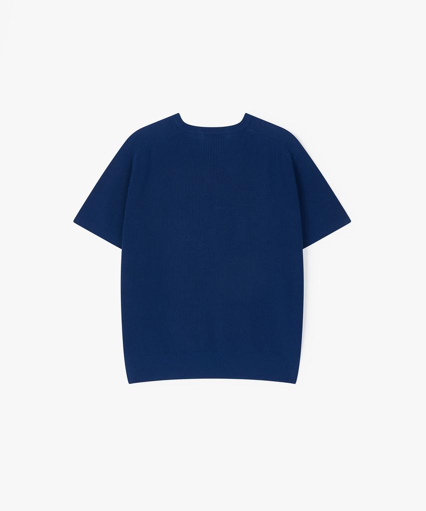 Peullojeulum Saddle Shoulder Cotton Knit Blue