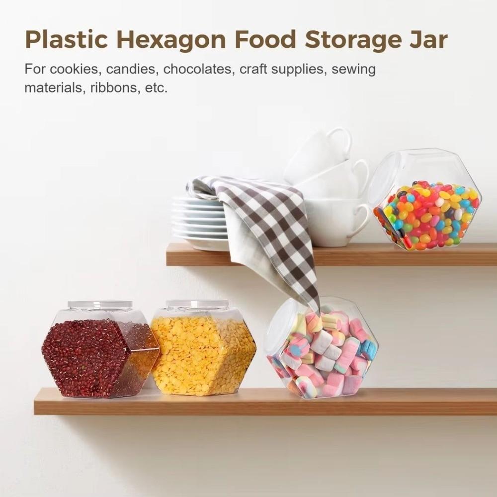 Plastic Packaging Jars Clear Food Storage Container Portable Candy Cookie Jar Countertop Organizer