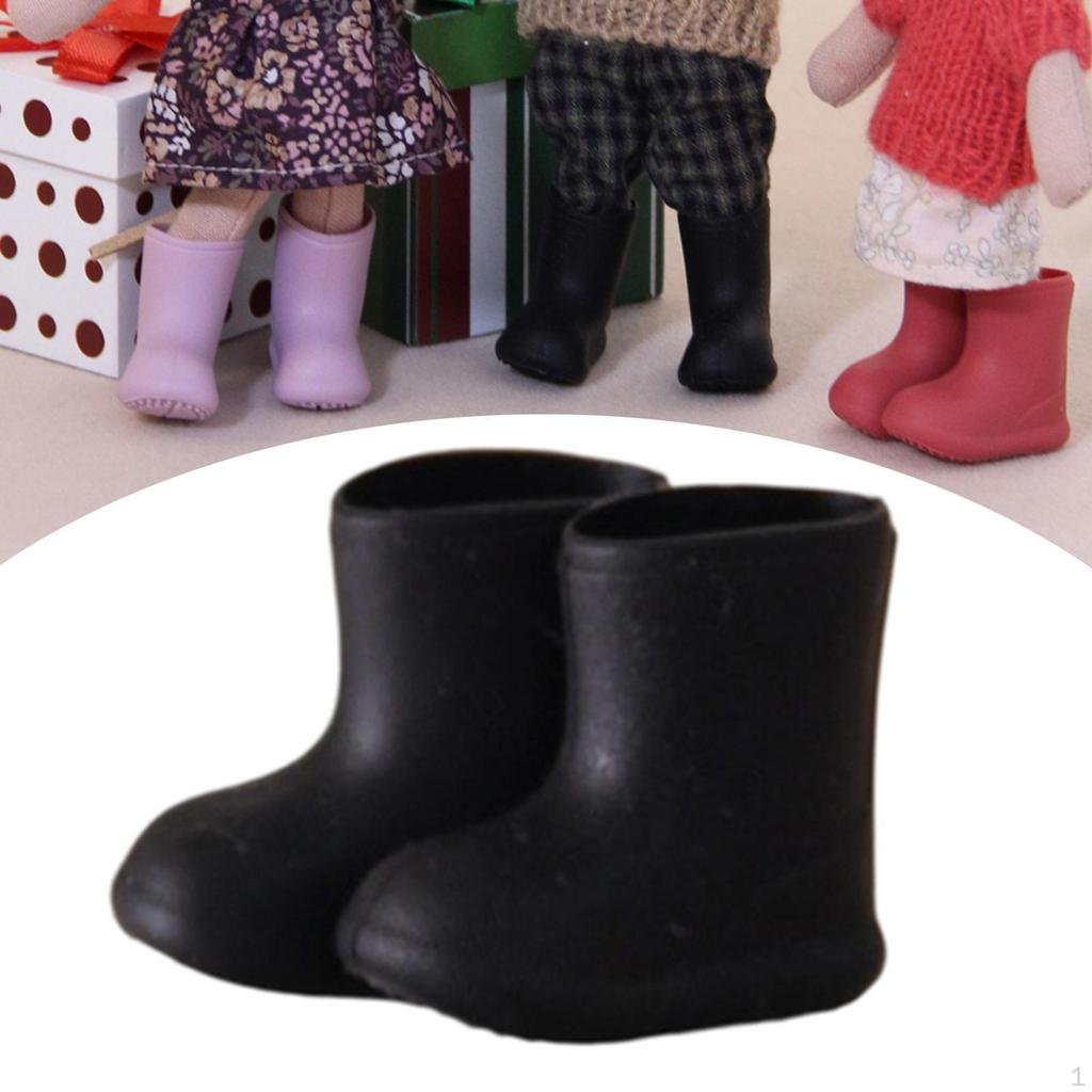 Doll Rain Boots Shoes Dolls Accessories Silicone Soft for 1/12 BJD Stylish Photo Prop Stable