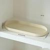 Oval Long Metal Storage Tray Matte Cream Decorative Organizer Plate for Bathroom Vanity Jewelry Cosmetic Holder